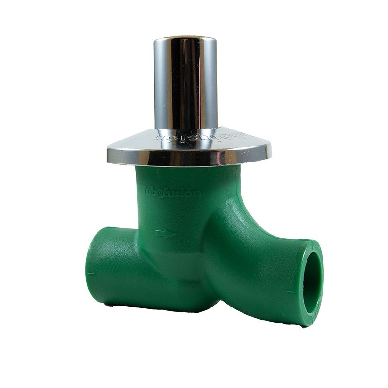 Llave de paso con cabezal de bronce y poliamida Ø20 · Termofusión Agua