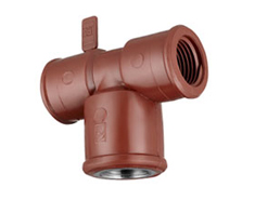 Tee 90° reducida con inserto metálico hembra de polipropileno Ø 3/4" × 1/2"