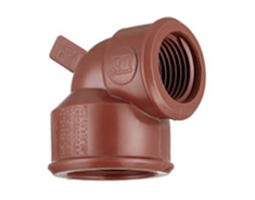 Codo 90° HH reducido de polipropileno Ø 1" × 1/2"