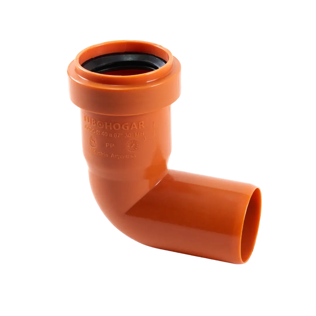 Codo 90° Ø40 mm MH con junta elástica