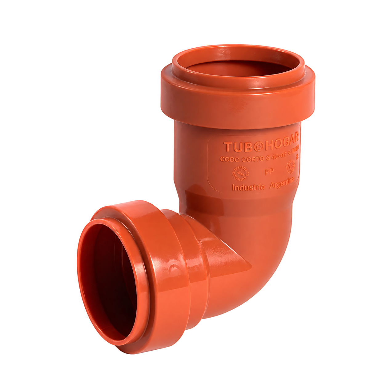 Codo corto 90° Ø40 mm HH con junta elástica