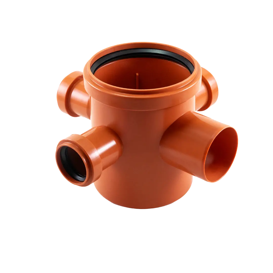 Pileta de patio con sifón desmontable de 3 entradas Ø40 × 63 mm con junta elástica