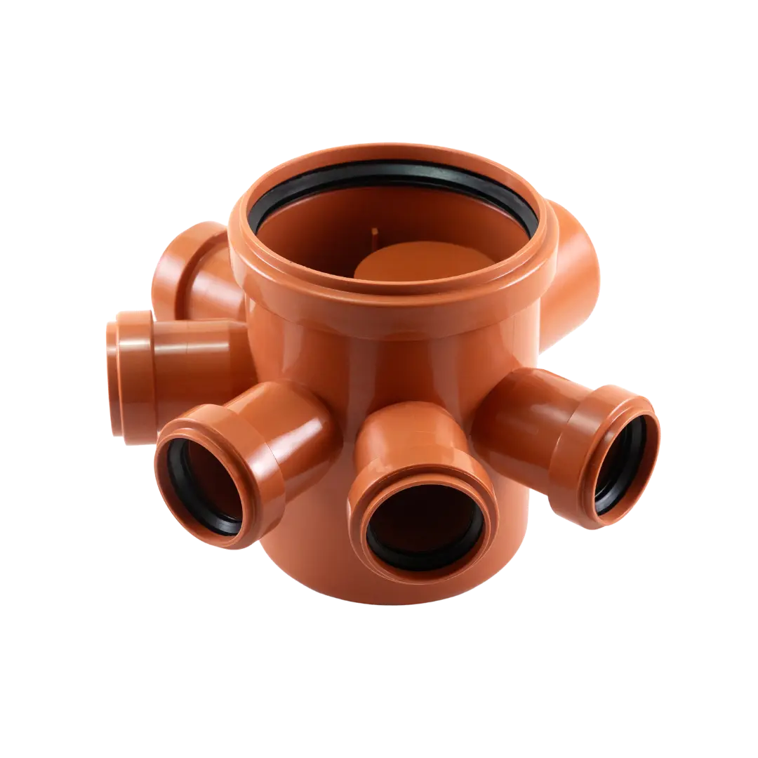 Pileta de patio con sifón desmontable de 5 entradas Ø40 × 63 mm con junta elástica
