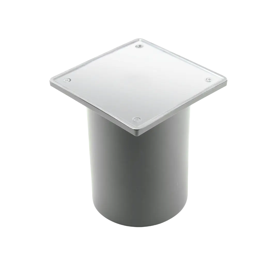 Porta rejilla con tapa ciega de acero inoxidable 12 × 12 Ø110 mm para desagüe con junta elástica