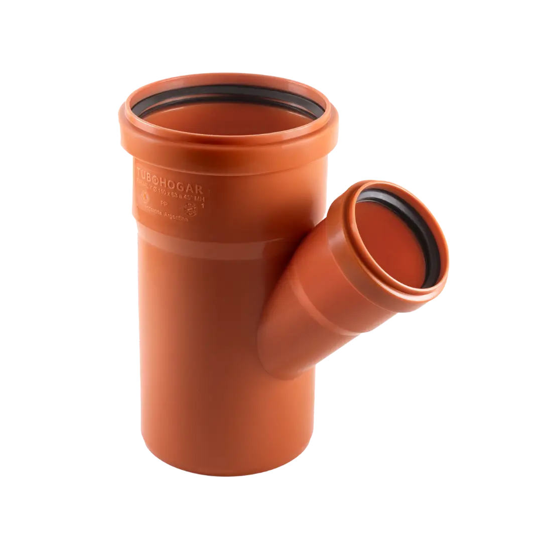 Ramal simple 45° Ø40 × 40 mm MHH con junta elástica