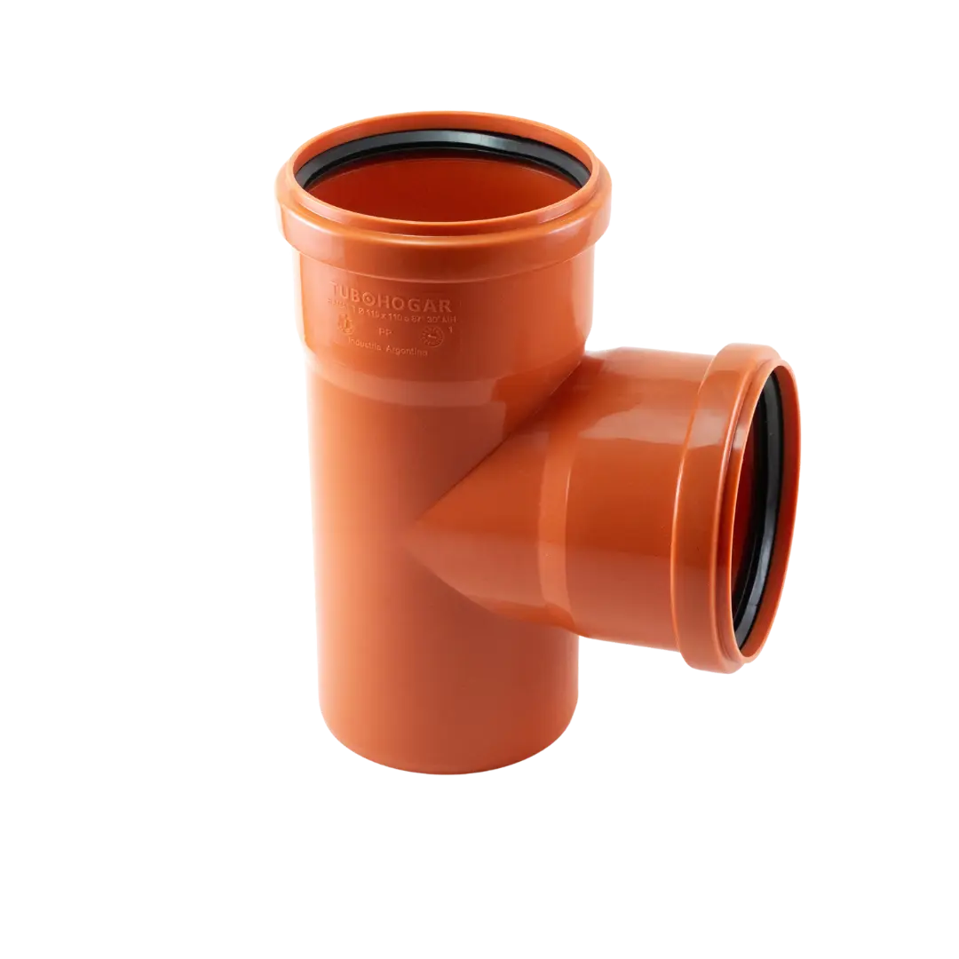 Ramal simple 90° Ø40 × 40 mm MHH con junta elástica