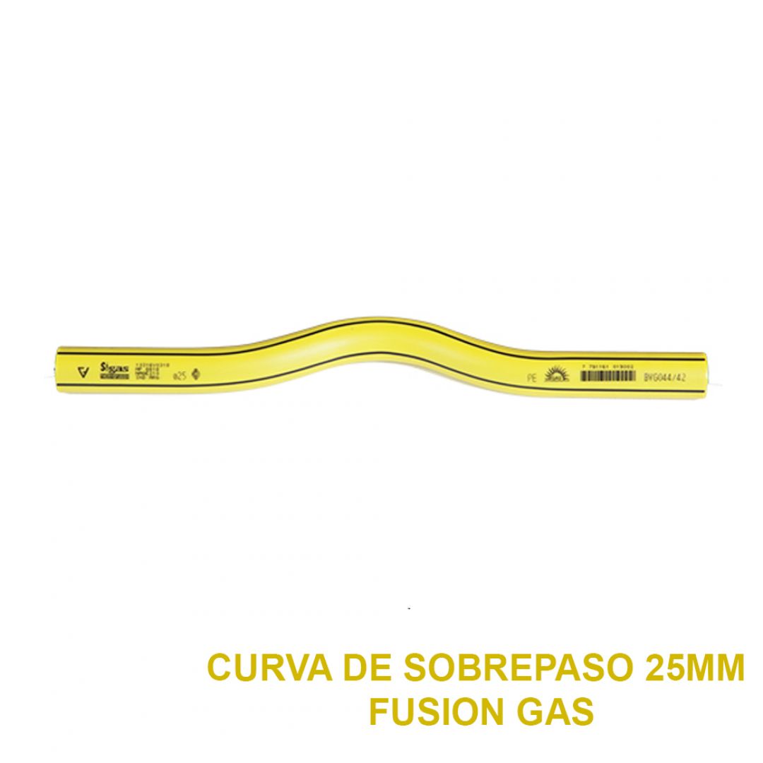 Curva de sobrepaso Fusiogas para termofusión de gas Ø20 mm