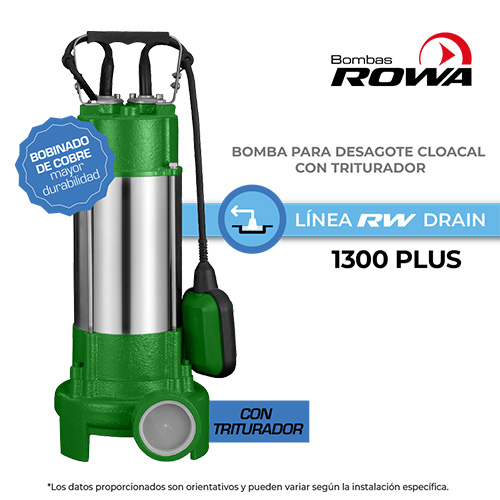 Bomba de desagote ROWA RW DRAIN 1300 PLUS
