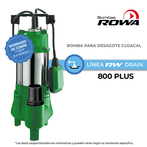 Bomba de desagote ROWA RW DRAIN 800 PLUS