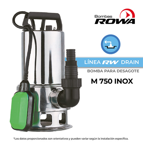 Bomba de desagote ROWA RW DRAIN / M 750 INOX