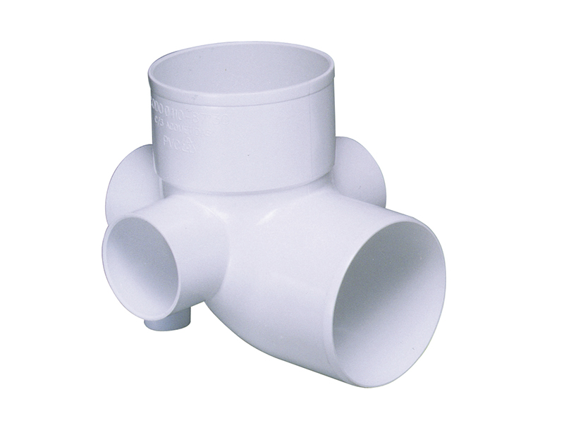 Codo 90° de PVC con 3 acometidas Ø110 mm Tuboforte